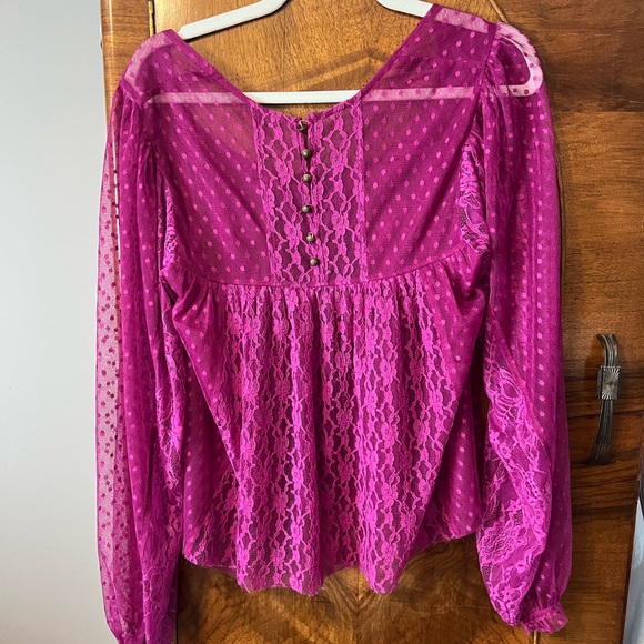 Free People Lace Polka Dot Top - Picture 3 of 3